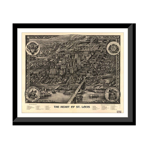 Panoramic Map - St. Louis, Missouri, 1907 - Bird's Eye View Print