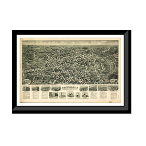 Panoramic Map - Farmingdale, New York, 1925 - Bird's Eye View Print