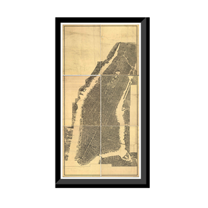 Panoramic Map - New York City, New York, 1900 - Bird's Eye View Print