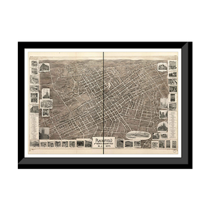 Panoramic Map - Plainfield, New Jersey, 1899 - Bird's Eye View Print