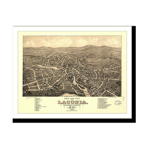 Panoramic Map - Laconia, New Hampshire, 1883 - Bird's Eye View Print