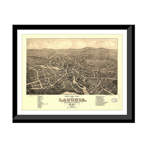Panoramic Map - Laconia, New Hampshire, 1883 - Bird's Eye View Print