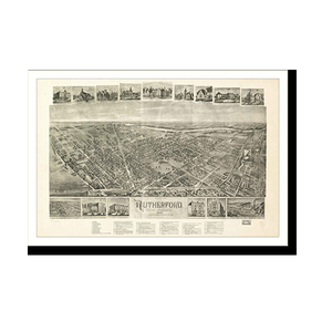 Panoramic Map - Rutherford, New Jersey, 1904 - Bird's Eye View Print