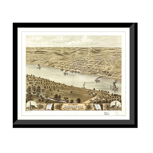 Panoramic Map - Washington, Missouri, 1869 - Bird's Eye View Print
