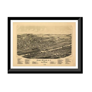 Panoramic Map - Fort Plain, New York, 1891 - Bird's Eye View Print