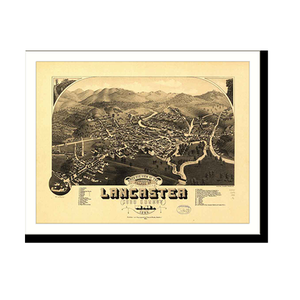 Panoramic Map - Lancaster, New Hampshire, 1883 - Bird's Eye View Print