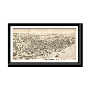 Panoramic Map - Newburgh, New York, 1900 - Bird's Eye View Print