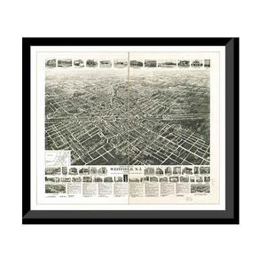 Panoramic Map - Westfield, New Jersey, 1929 - Bird's Eye View Print