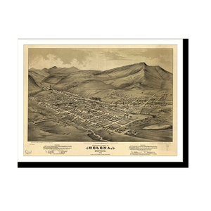Panoramic Map - Helena, Montana, 1875 - Bird's Eye View Print