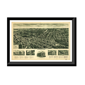 Panoramic Map - Westwood, New Jersey, 1924 - Bird's Eye View Print