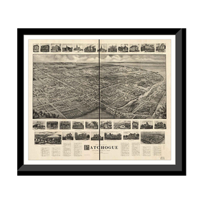 Panoramic Map - Patchogue, New York, 1906 - Bird's Eye View Print