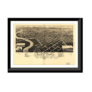 Panoramic Map - Miles City, Montana, 1883 - Bird's Eye View Print