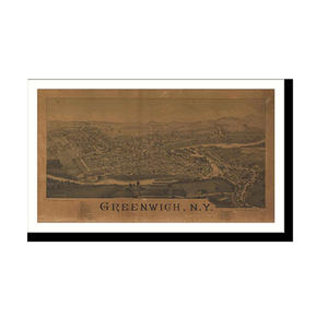 Panoramic Map - Greenwich, New York, 1885 - Bird's Eye View Print