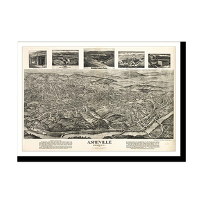 Panoramic Map - Asheville, North Carolina, 1912 - Bird's Eye View Print