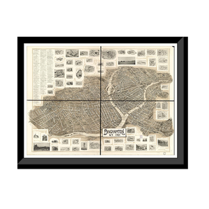 Panoramic Map - Binghamton, New York, 1901 - Bird's Eye View Print