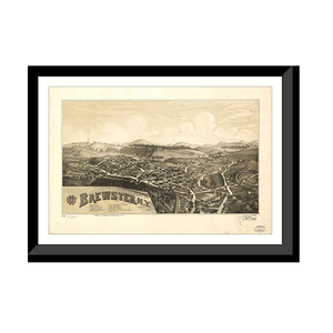 Panoramic Map - Brewster, New York, 1887 - Bird's Eye View Print