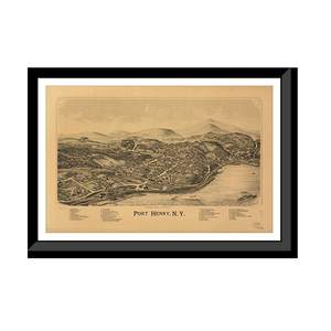 Panoramic Map - Port Henry, New York, 1889 - Bird's Eye View Print