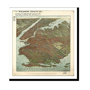 Panoramic Map - Brooklyn, New York, 1908 - Bird's Eye View Print