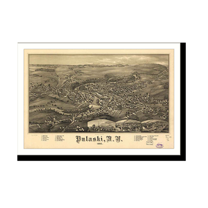 Panoramic Map - Pulaski, New York, 1885 - Bird's Eye View Print