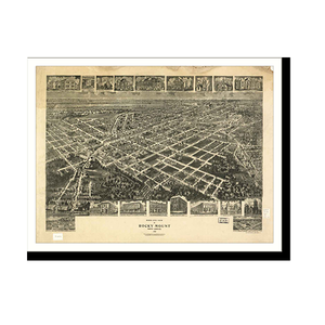 Panoramic Map - Rocky Mount, North Carolina, 1907 - Bird's Eye View Print