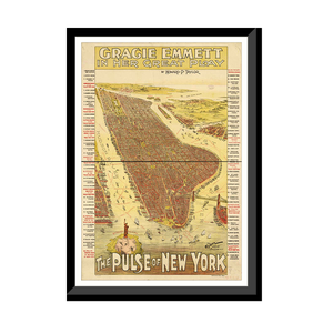 Panoramic Map - Pulse of New York, New York, 1891 - Bird's Eye View Print