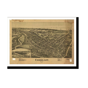 Panoramic Map - Conneaut, Ohio, 1896 - Bird's Eye View Print