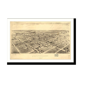 Panoramic Map - Jefferson, Ohio, 1901 - Bird's Eye View Print