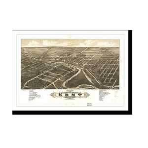 Panoramic Map - Kent, Ohio, 1882 - Bird's Eye View Print