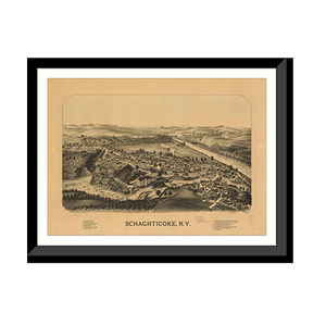 Panoramic Map - Schaghticoke, New York, 1889 - Bird's Eye View Print