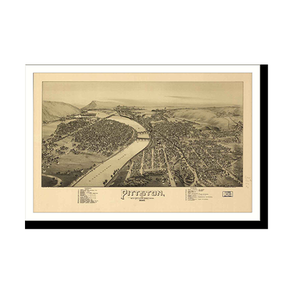 Panoramic Map - Pittston, Pennsylvania, 1892 - Bird's Eye View Print