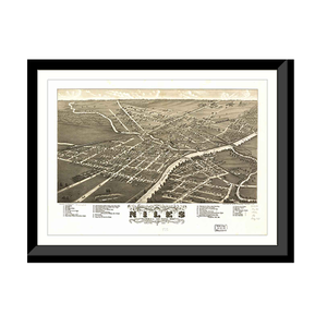 Panoramic Map - Niles, Ohio, 1882 - Bird's Eye View Print