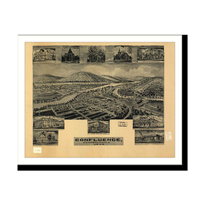 Panoramic Map - Confluence, Pennsylvania, 1905 - Bird's Eye View Print
