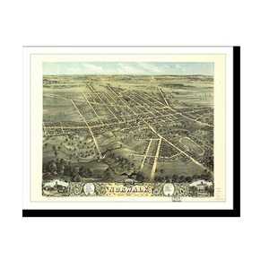 Panoramic Map - Norwalk, Ohio, 1870 - Bird's Eye View Print