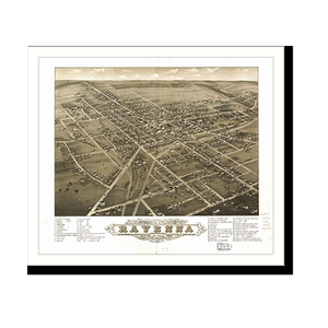 Panoramic Map - Ravenna, Ohio, 1882 - Bird's Eye View Print