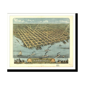 Panoramic Map - Sandusky, Ohio, 1870 - Bird's Eye View Print