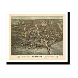 Panoramic Map - Sandusky, Ohio, 1884 - Bird's Eye View Print