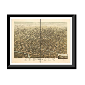 Panoramic Map - Utica, New York, 1873 - Bird's Eye View Print