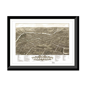 Panoramic Map - Youngstown, Ohio, 1882 - Bird's Eye View Print