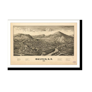 Panoramic Map - Walton, New York, 1887 - Bird's Eye View Print