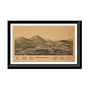 Panoramic Map - Warrensburgh, New York, 1891 - Bird's Eye View Print