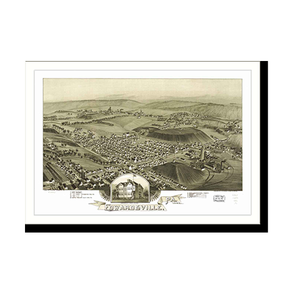 Panoramic Map - Edwardsville, Pennsylvania, 1892 - Bird's Eye View Print