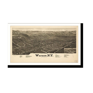 Panoramic Map - Warsaw, New York, 1885 - Bird's Eye View Print