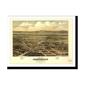 Panoramic Map - Jacksonville, Oregon, 1883 - Bird's Eye View Print