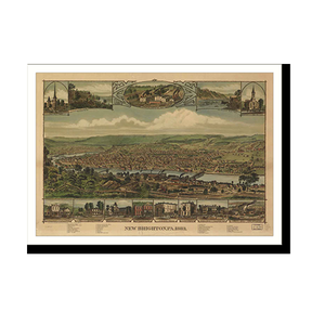 Panoramic Map - New Brighton, Pennsylvania, 1883 - Bird's Eye View Print