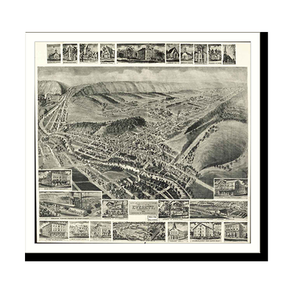 Panoramic Map - Everett, Pennsylvania, 1905 - Bird's Eye View Print