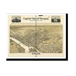 Panoramic Map - Salem, Oregon, 1905 - Bird's Eye View Print