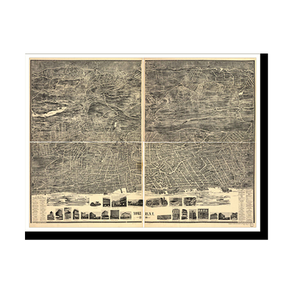 Panoramic Map - Yonkers, New York, 1899 - Bird's Eye View Print