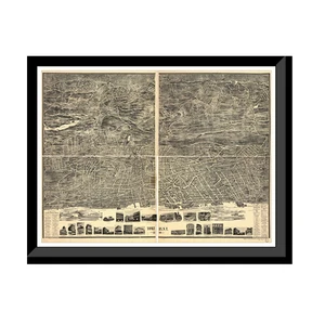Panoramic Map - Yonkers, New York, 1899 - Bird's Eye View Print