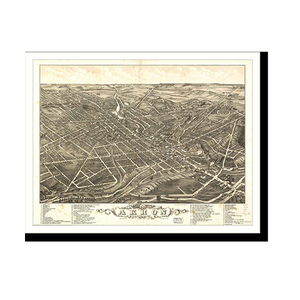 Panoramic Map - Akron 2, Ohio, 1882 - Bird's Eye View Print
