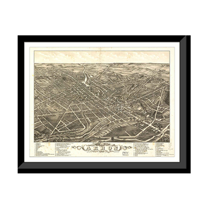 Panoramic Map - Akron 2, Ohio, 1882 - Bird's Eye View Print